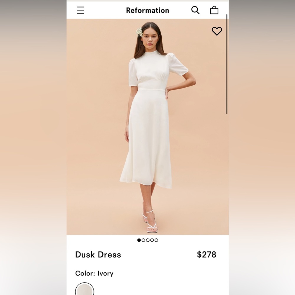 Reformation Ivory Midi Dress
